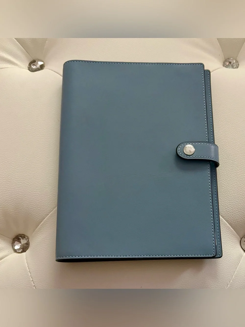 NEW Coach Cornflower Blue Smooth Leather Notebook Journal Diary Planner